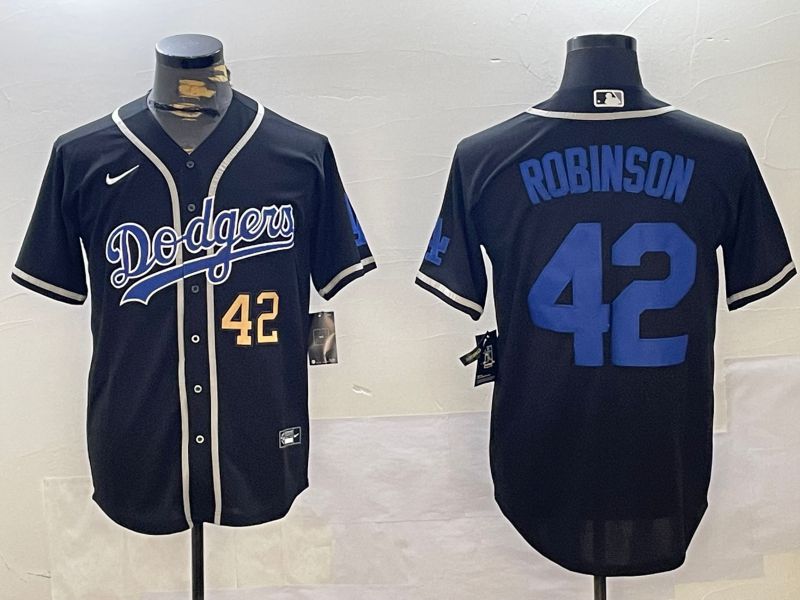 Men Los Angeles Dodgers #42 Robinson Black Game 2024 Nike MLB Jersey style 11211->los angeles dodgers->MLB Jersey